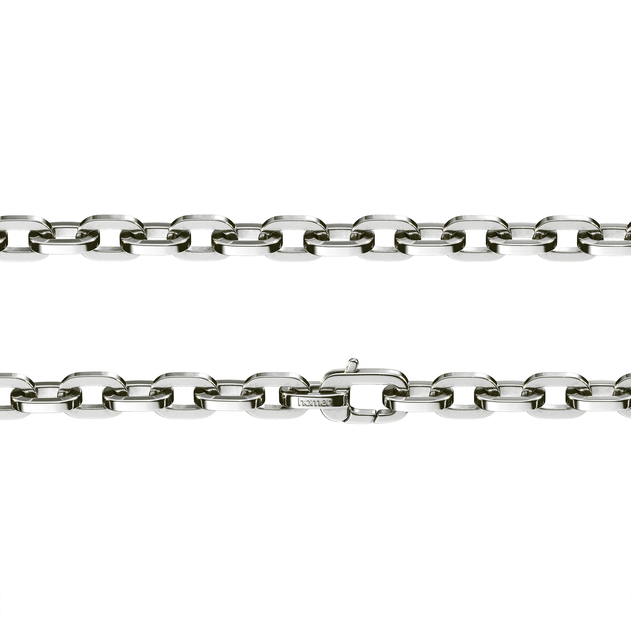 A detail of Square Cable Chain M in Silver